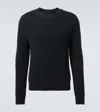 Tom Ford Mens Light Grey Crewneck Knitted Wool Cashmere Blend Jumper In Gray