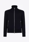 Tom Ford Slim-fit Ribbed Wool And Cashmere-blend Zip-up Cardigan In Navy