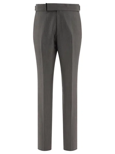 Tom Ford Wool And Mohair Trousers In Grey