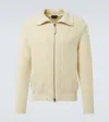 Tom Ford Wool And Mohair Zip-up Sweater In Gray