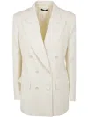 TOM FORD TOM FORD WOOL AND SILK BLEND TWILL DOUBLE BREASTED JACKET CLOTHING