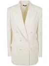 TOM FORD WOOL AND SILK BLEND TWILL DOUBLE BREASTED JACKET,GI2971.FAX1108