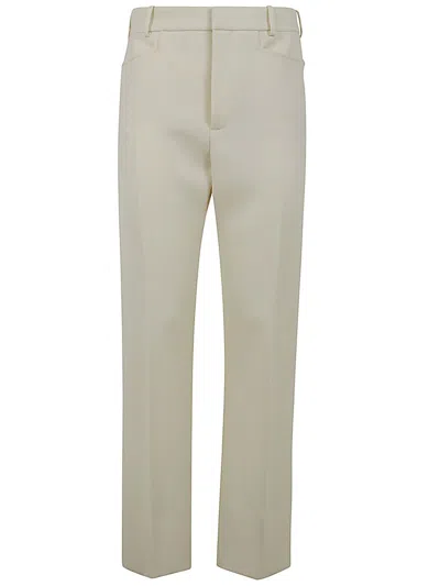Tom Ford Wool And Silk Blend Twill Tailored Pants In White