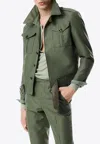 Tom Ford Belted Wool-blend Military Jacket In Green