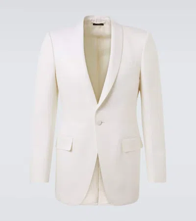 Tom Ford Wool And Silk Suit Jacket In White