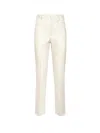 Tom Ford Wool And Silk Trouser With Striped Motif In White