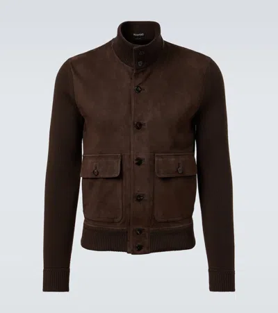 TOM FORD WOOL AND SUEDE BLOUSON