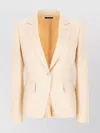 Tom Ford Wool Blend Blazer Back Vent In Neutral