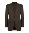 Tom Ford Wool-blend Check Shelton Blazer In Brown