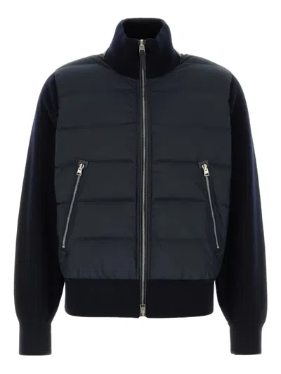 Tom Ford Slim-fit Leather-trimmed Quilted Shell And Wool Down Jacket In Black