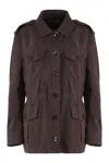 Tom Ford Wool Blend Jacket In Brown