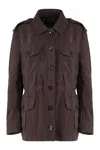 Tom Ford Wool Blend Jacket In Brown