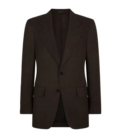 Tom Ford Wool-blend Shelton Blazer In Brown