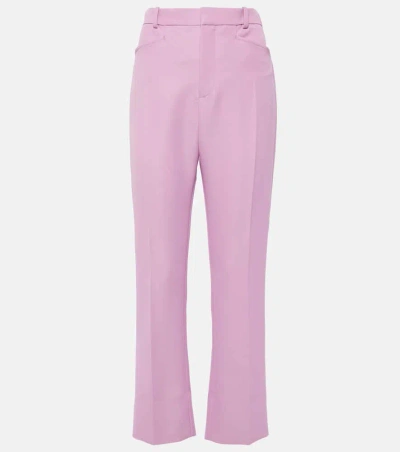 Tom Ford Wool-blend Slim Pants In Pink