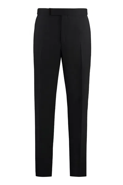 Tom Ford Wool Blend Trousers In Black
