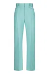 Tom Ford Wallis Cigarette Pants In Hopsack Fabric In Blue