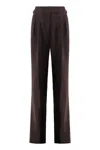 Tom Ford Pleated High-rise Wide-leg Pants In Brown