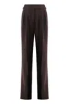 Tom Ford Wool Blend Trousers In Brown