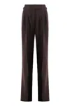 Tom Ford Pleated High-rise Wide-leg Pants In Brown