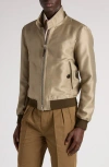Tom Ford Wool Blend Twill Harrington Jacket In Fg796 Soft Military