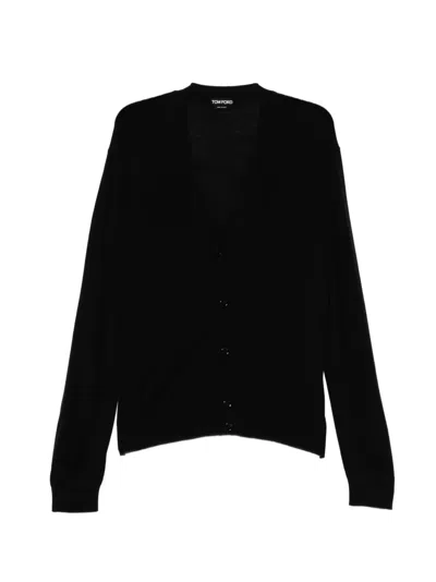 Tom Ford Wool Cardigan In Black