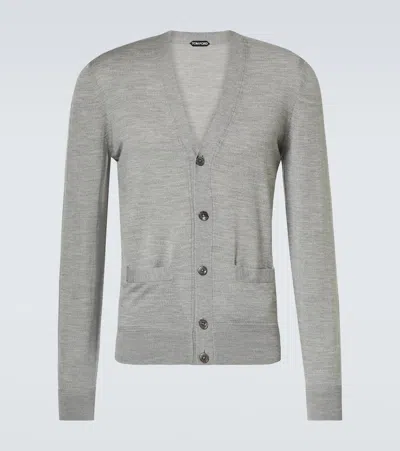 Tom Ford Wool Cardigan In Grey