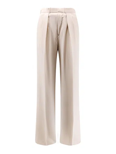 Tom Ford Wool Cashmere And Silk Trousers In White