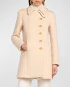 Tom Ford Wool-cashmere Duffle Asymmetric Peacoat In Light Vani