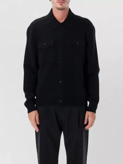 Tom Ford Wool Cashmere Regular-fit Ribbed-cuff Overshirt In Black
