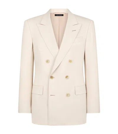 Tom Ford Wool-cashmere-silk Blazer In Neutral
