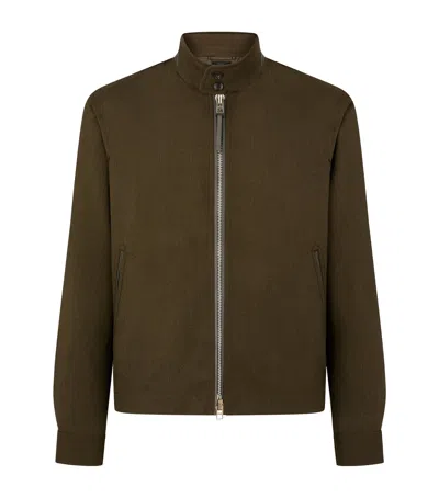 Tom Ford Wool-cashmere-silk Bomber Jacket In Green