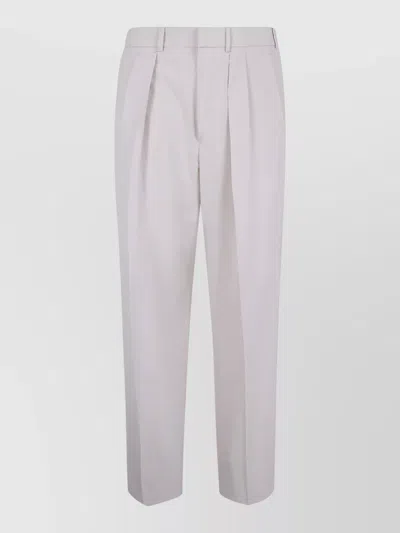 Tom Ford Wool Cashmere Silk Tailored Pleated Trousers In White