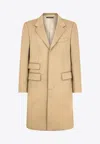 Tom Ford Wool Cashmere Single-breasted Coat In Beige