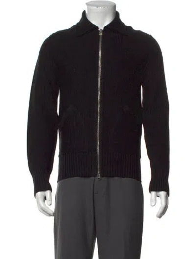 Pre-owned Tom Ford Wool Collar Cardigan In Black
