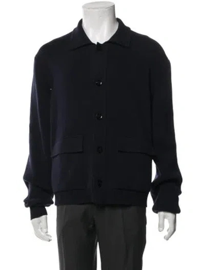 Pre-owned Tom Ford Wool Collar Cardigan In Blue