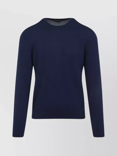 Tom Ford Wool Crew Neck Sweater In Blue