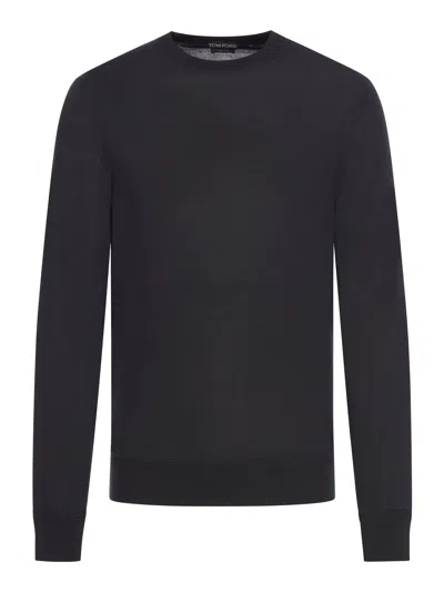 Tom Ford Wool Crew Neck Sweater In Black
