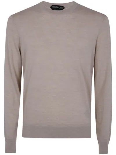 Tom Ford Wool Crew-neck Sweater In Neutrals