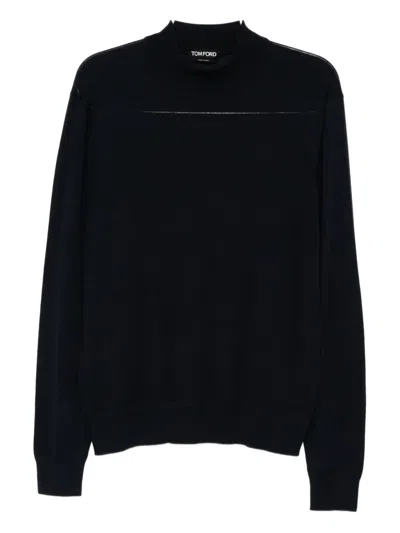 Tom Ford Wool Crew-neck Top In Black