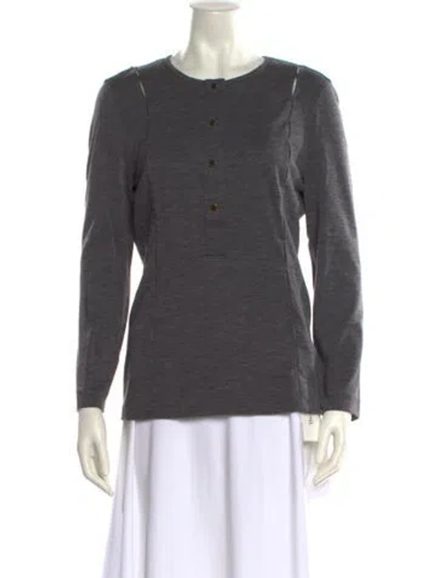 Pre-owned Tom Ford Wool Crew Neck Top In Gray