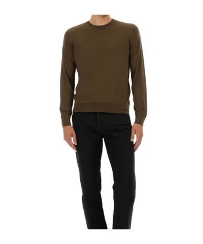 Tom Ford Wool Crew-neck Top In Green
