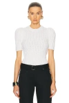 Tom Ford Wool Crewneck Top In Ecru
