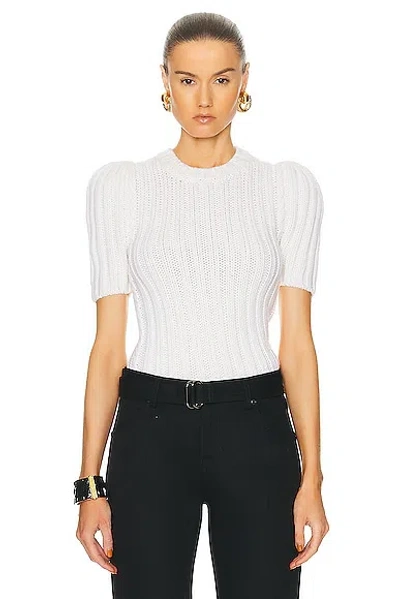 Tom Ford Wool Crewneck Top In Ecru