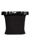 Tom Ford Wool Grain De Poudre Strapless Top In Black