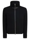 Tom Ford Wool Sweater With Front Pockets And High Collar In Black