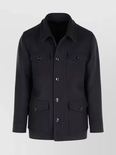 TOM FORD WOOL JACKET WITH FLAP POCKETS AND LONG SLEEVES