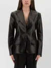 Tom Ford Wool Jacket With Notched Lapels And Front Pockets In Black