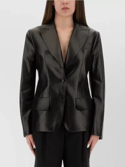 Tom Ford Wool Jacket With Notched Lapels And Front Pockets