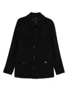 Tom Ford Four Pocket Collared Twill Jacket In Blue