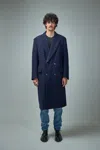 Tom Ford Wool Japanese Felt Atticus Db Coat In Blue